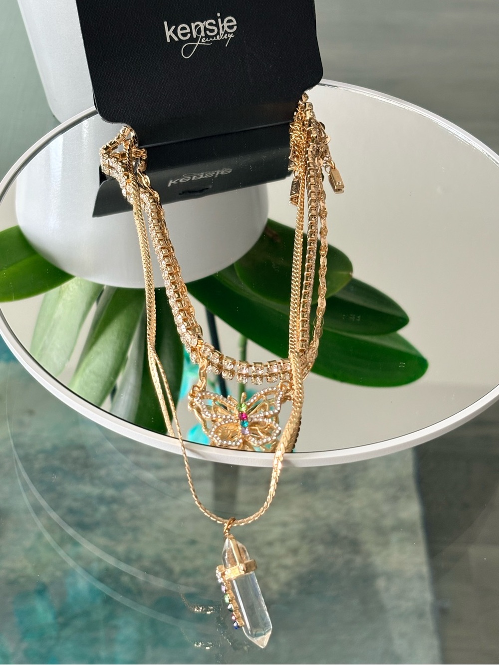 Kensie Layered Charm Necklace Set
